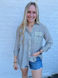 The Striped Button Down Top