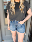 Vervet Raw Hem Distressed Shorts