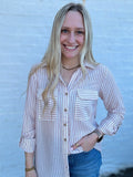 The Striped Button Down Top