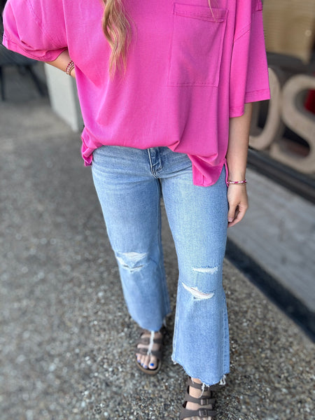 Flying Monkey Distressed Wide Jeans