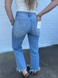 Lovervet Distressed Crop Slim Wide Jeans
