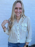 The Striped Button Down Top