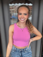 Chevron High Neck Crop Top
