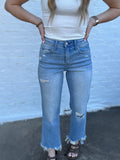 Lovervet Distressed Crop Slim Wide Jeans