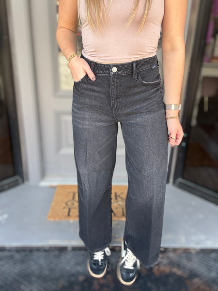Cello Washed Black Wide Jeans