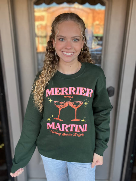 Merrier With A Martini Sweatshirt