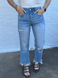 Lovervet Distressed Crop Slim Wide Jeans