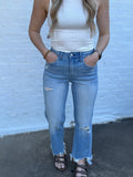 Lovervet Distressed Crop Slim Wide Jeans