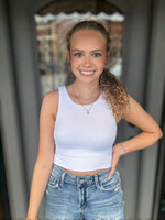 Chevron High Neck Crop Top