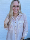 The Striped Button Down Top