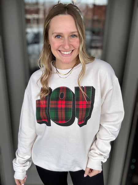 Joy Plaid Sweatshirt