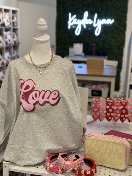 Love Sequin Patch Sweatshirt