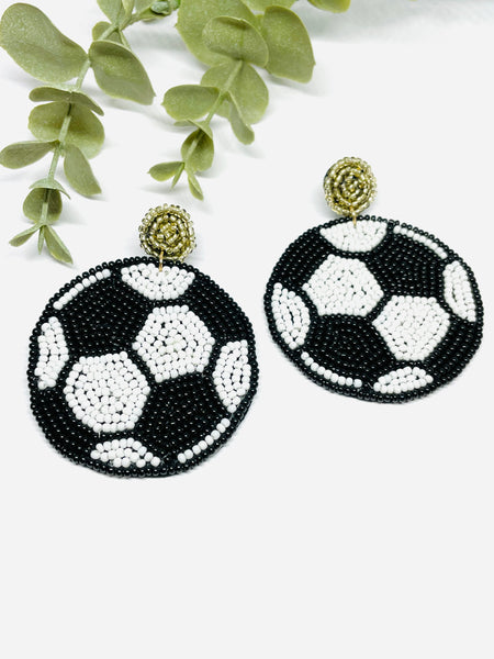 Soccer Beaded Earrings